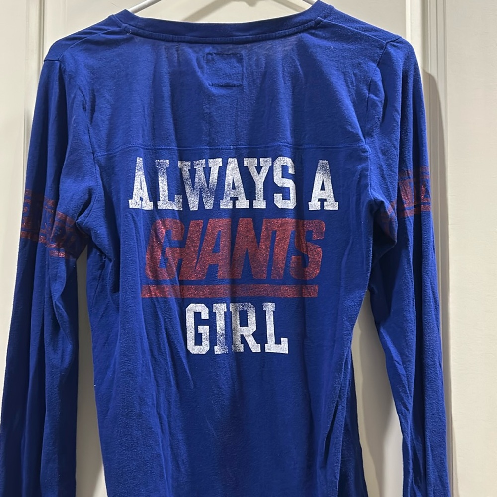 Victoria's Secret vintage PINK New York Giants shimmer Jersey like top size M